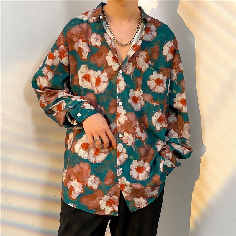 قميص رجالي أنيق بأكمام طويلة م - مراجعة Streetwear Brand Flower وسعره