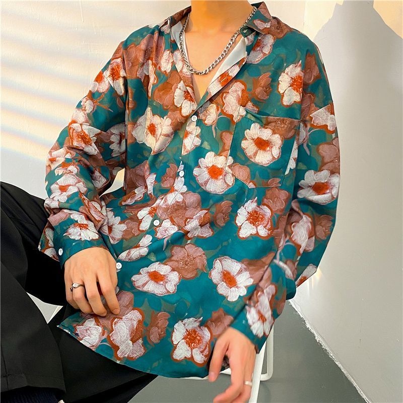 قميص رجالي أنيق بأكمام طويلة م - مراجعة Streetwear Brand Flower وسعره