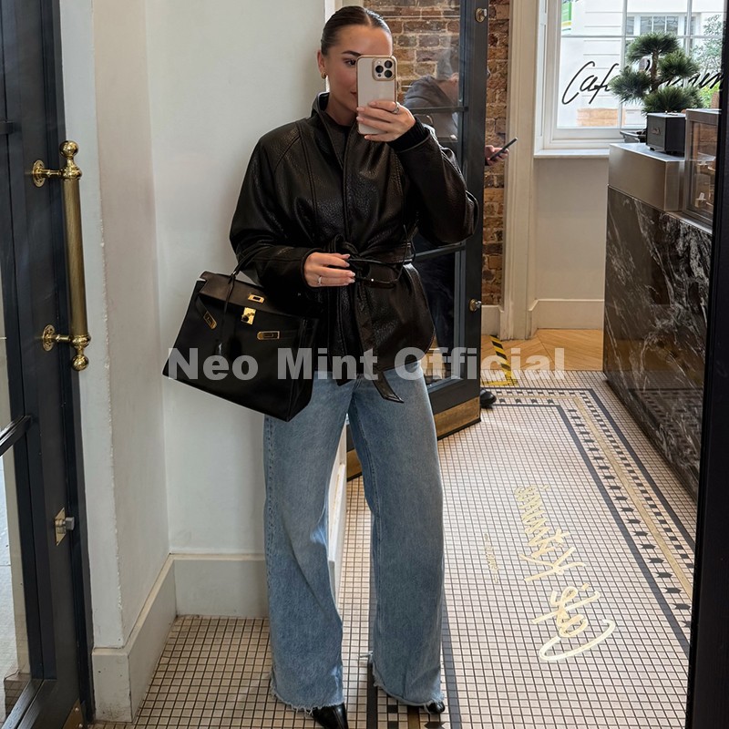 معطف نسائي عصري من الجلد الصنا - مراجعة Streetwear Brand Belts وسعره